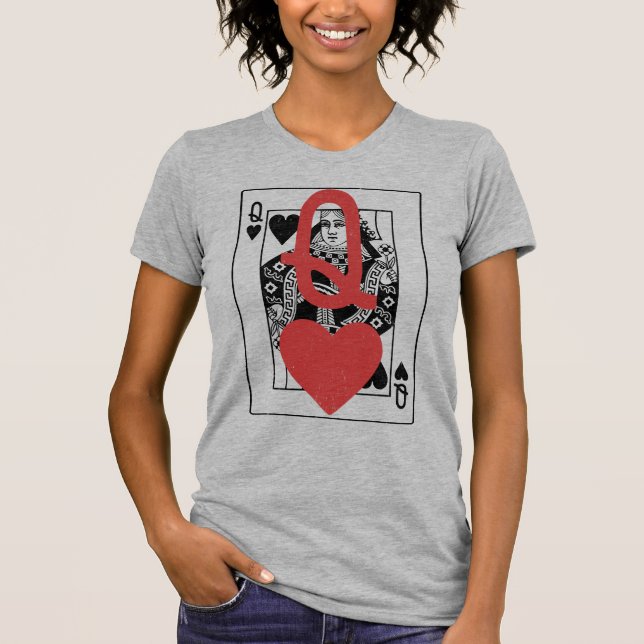 Königin des Herzens: Kühne, überlagerte rote Herze T-Shirt (Vorderseite)