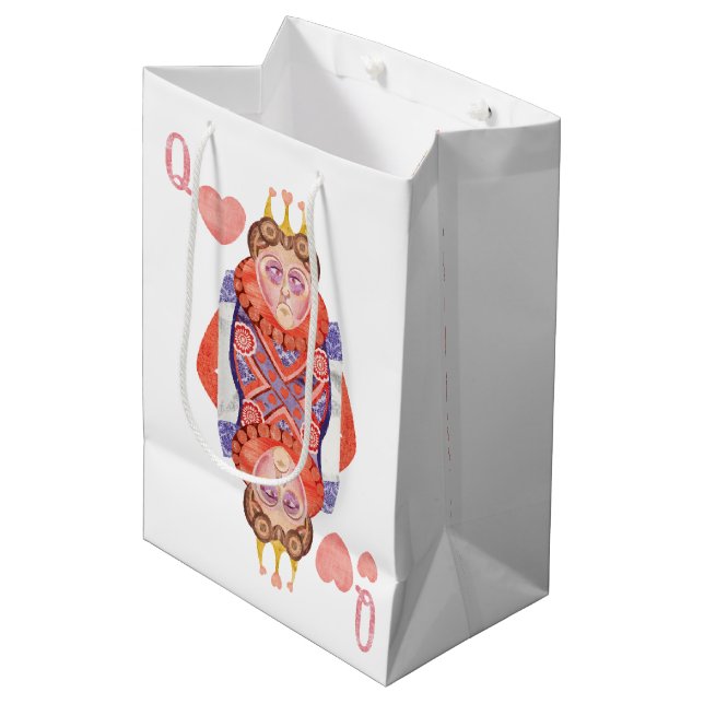 Königin des Herzens Mittlere Geschenktüte (Vorderseite Schrägansicht)