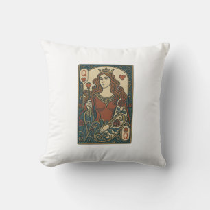 Königin des Herzens — Portrait "Art Nouveau Rosewo Kissen