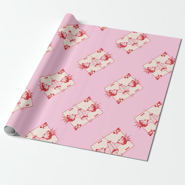 Königin des Herzens Rot und Rosa Geschenkpapier (Ungerollt)