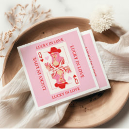 Königin des Herzens Spielkarten Bachelorette Serviette