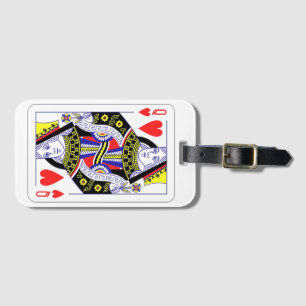 Königin des Herzens, überspannte Grafik, Spielkart Gepäckanhänger