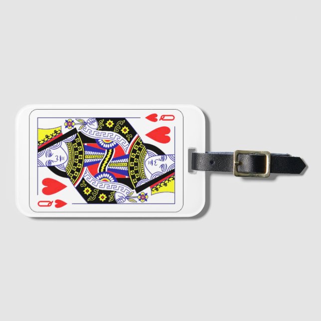 Königin des Herzens, überspannte Grafik, Spielkart Gepäckanhänger (Vorderseite (Horizontal))
