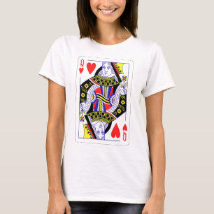 Königin des Herzens, überspannte Grafik, Spielkart T-Shirt