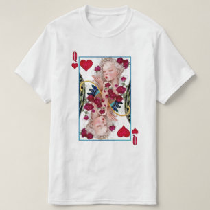 Königin des Herzens, überspannte Grafik, Spielkart T-Shirt