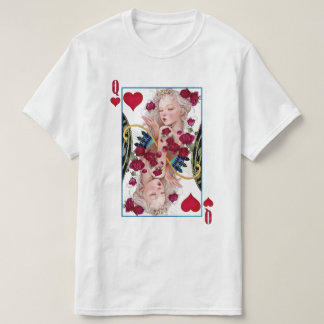Königin des Herzens, überspannte Grafik, Spielkart T-Shirt
