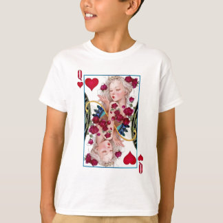 Königin des Herzens, überspannte Grafik, Spielkart T-Shirt