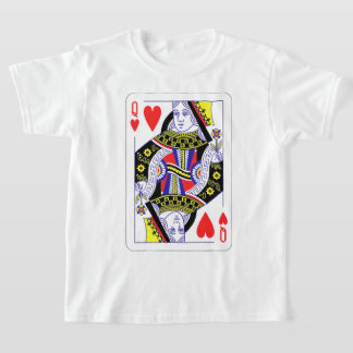 Königin des Herzens, überspannte Grafik, Spielkart T-Shirt