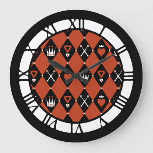 Königin des Herzmotivs Große Wanduhr