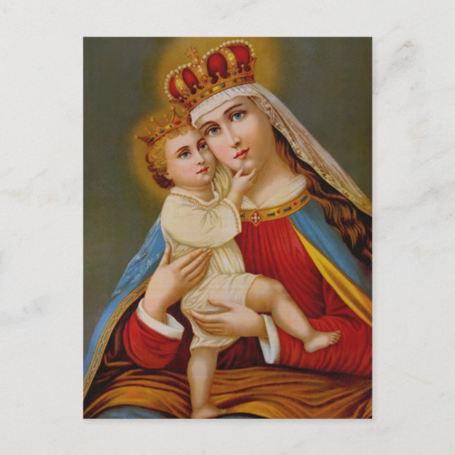 Königin des Himmels Selige Jungfrau Mary Baby Jesu Postkarte (Vorderseite)