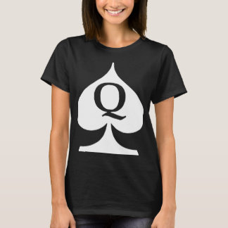Königin des Kartenstapelen des Spaten-Buchstabe-Q T-Shirt