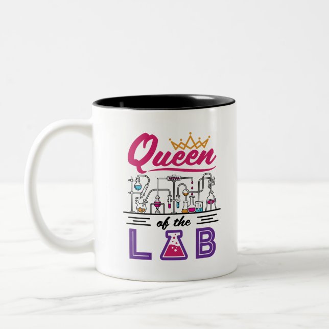Königin des Labradors Laboratory Technician Scient Zweifarbige Tasse (Links)