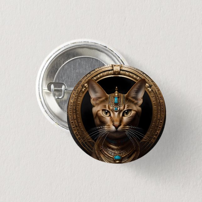 Königin des Nils: Kleopatra die Katze in der Hitze Button (Vorne & Hinten)