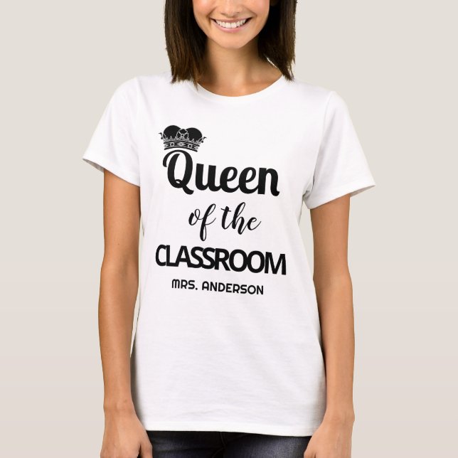 Königin des Personalisierten Unterrichts T-Shirt (Vorderseite)
