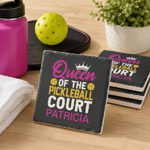 Königin des Pickleball-Courts Personalisierter Nam Steinuntersetzer