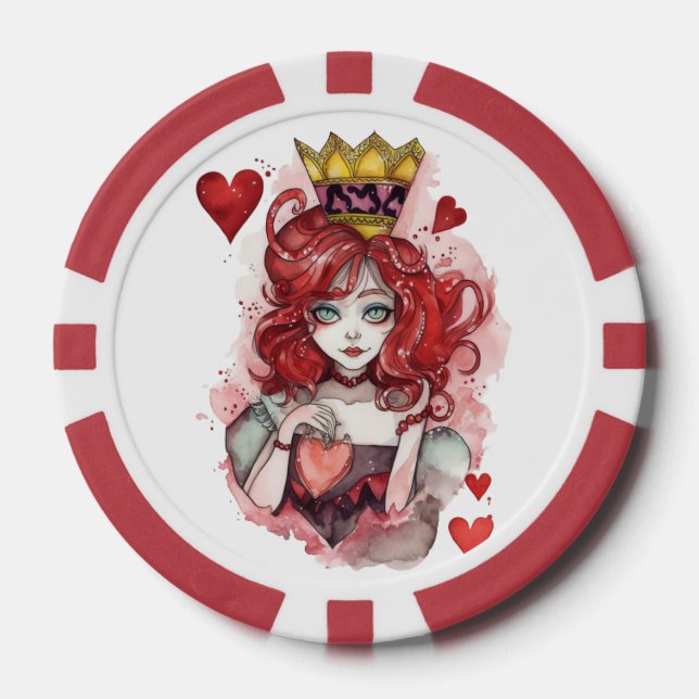 ❤️ Königin des ❤️ Pokerchips (Vorderseite)