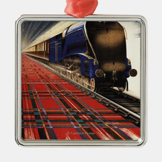 Königin des Schottenpullman-Zugs Silbernes Ornament (Vorne)