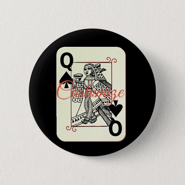 Königin des Spades-Symbols Thunder_Cove Button (Vorderseite)