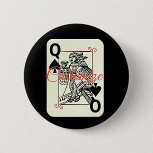 Königin des Spatensymbols Thunder_Cove Button