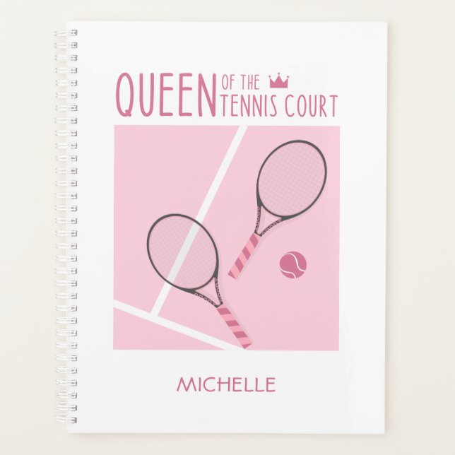 Königin des Tennisplatzes Personalisiert Planer (Vorderseite)