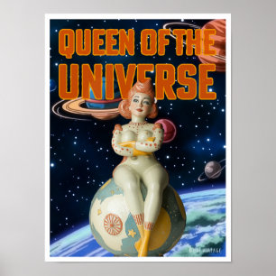 KÖNIGIN DES UNIVERSE-SCI-FI-DRUCKS POSTER