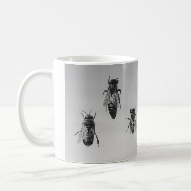 Königin-Drohne-Arbeitskraft-Biene, die Apiology Kaffeetasse (Links)