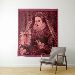 Königin Elisabeth I. in Rosa Wandteppich