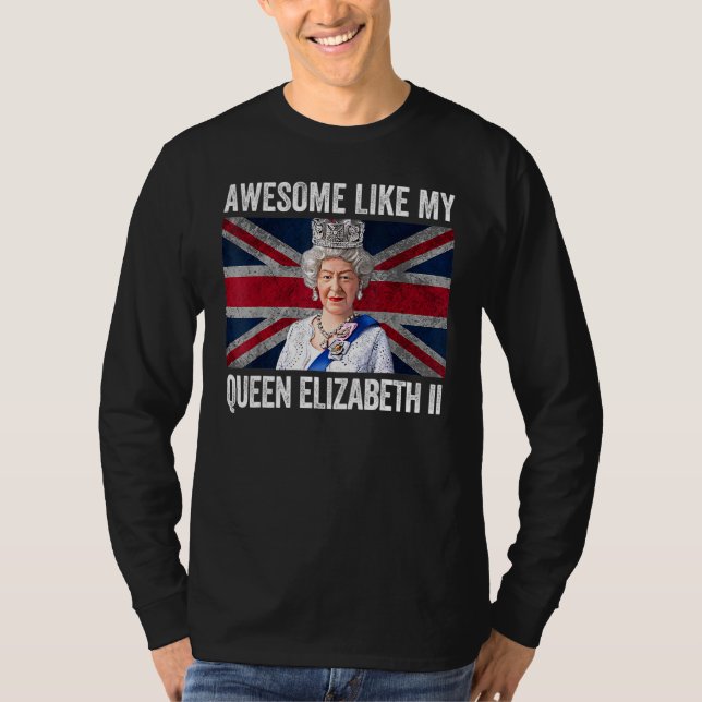 Königin Elisabeth II. Britische Kronenkönigin E T-Shirt (Vorderseite)