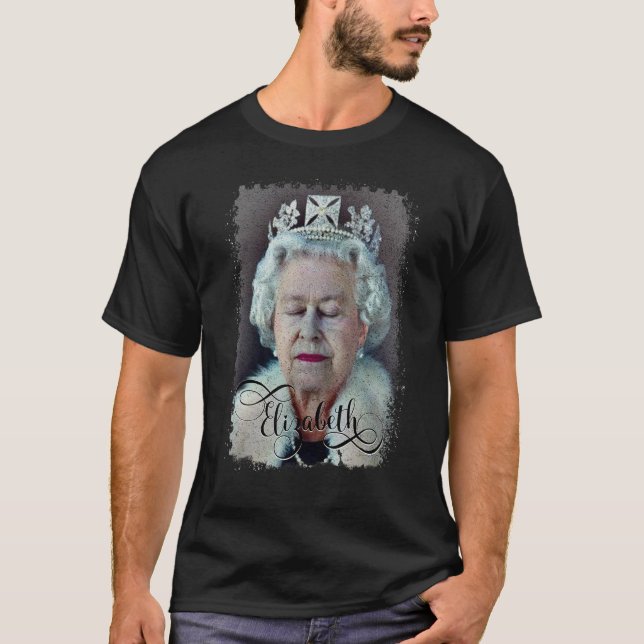 Königin Elisabeth II. Britische Kronenkönigin E T-Shirt (Vorderseite)