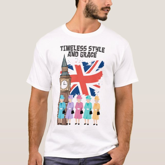 Königin Elisabeth II. - Zeitloser Stil und Grace. T-Shirt (Vorderseite)
