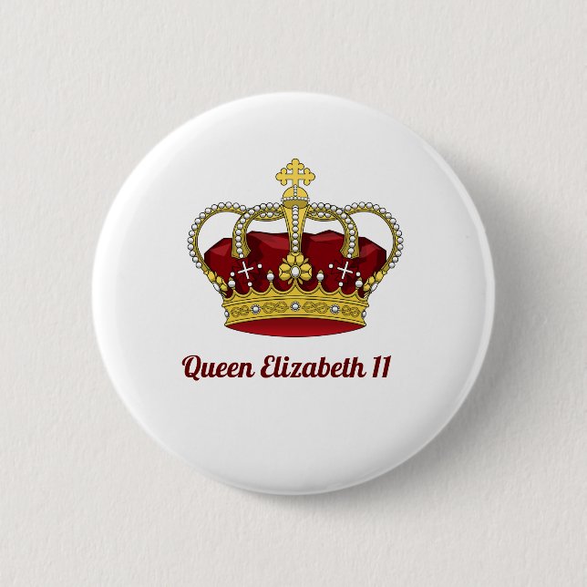 Königin Elizabeth 11 Crown Button (Vorderseite)
