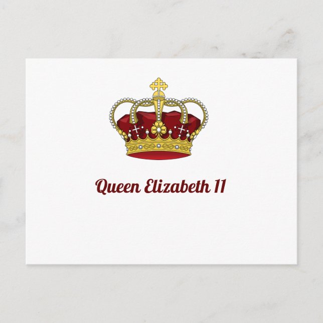 Königin Elizabeth 11 Crown Postkarte (Vorderseite)