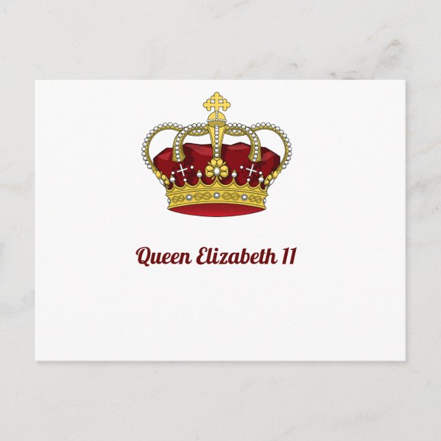 Königin Elizabeth 11 Crown Postkarte (Vorderseite)
