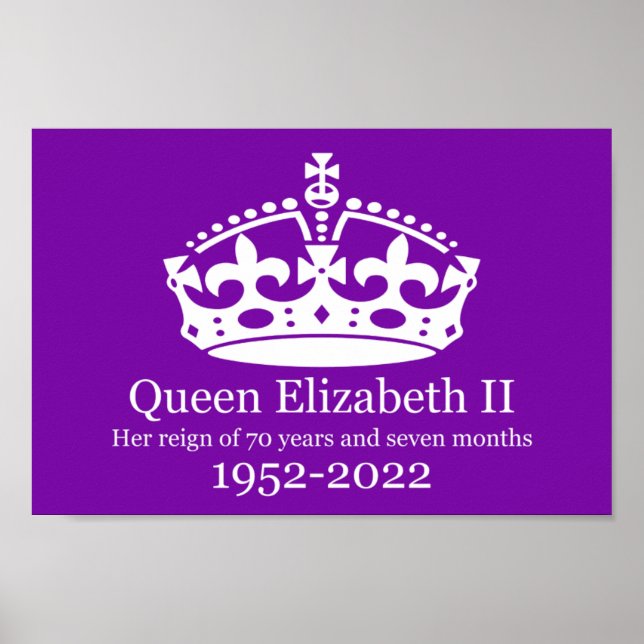 Königin Elizabeth 11 Regierung von 70 Jahren Poster (Vorne)