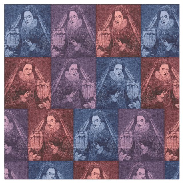 Königin Elizabeth, den ich drucke Stoff (Nahaufnahme)