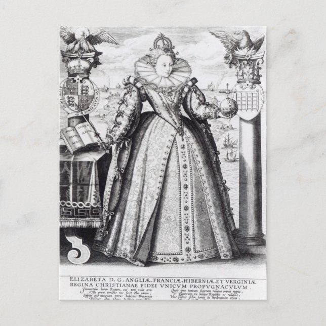 Königin Elizabeth I 1596 Postkarte (Vorderseite)