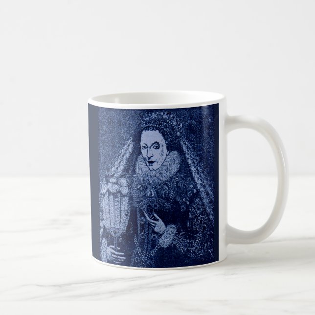 Königin Elizabeth I. blau Kaffeetasse (Rechts)