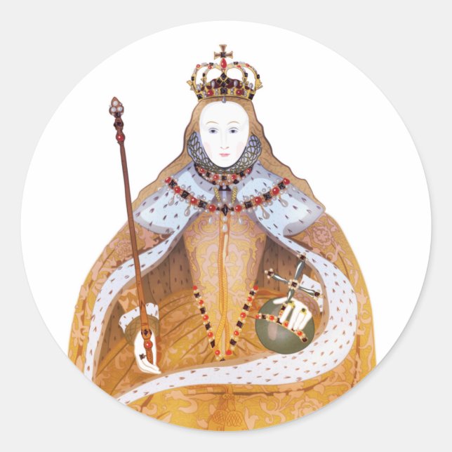 Königin Elizabeth I. - historische Abbildung Runder Aufkleber (Vorderseite)