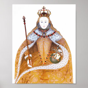 Königin Elizabeth I. - historische Illustration Poster