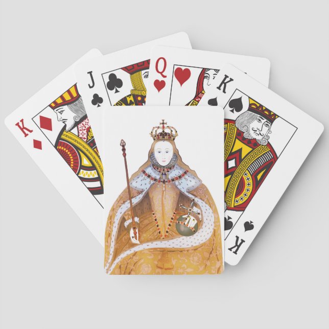 Königin Elizabeth I. - historische Illustration Spielkarten (Rückseite)