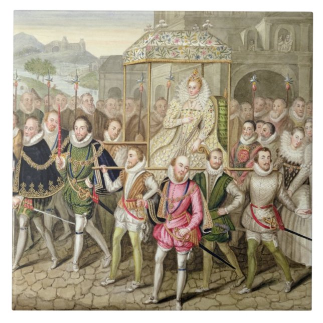 Königin Elizabeth I in der Prozession mit ihren Fliese (Vorderseite)