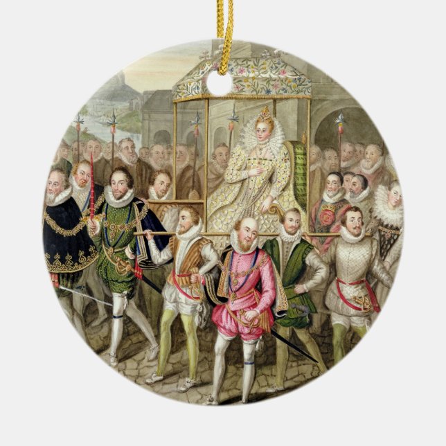 Königin Elizabeth I in der Prozession mit ihren Keramik Ornament (Vorne)