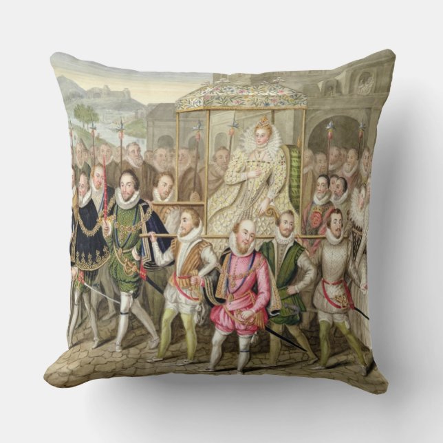 Königin Elizabeth I in der Prozession mit ihren Kissen (Vorderseite)