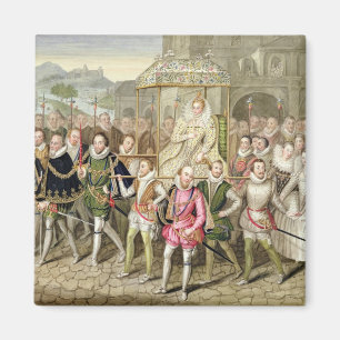 Königin Elizabeth I in der Prozession mit ihren Magnet