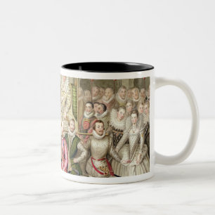 Königin Elizabeth I in der Prozession mit ihren Zweifarbige Tasse