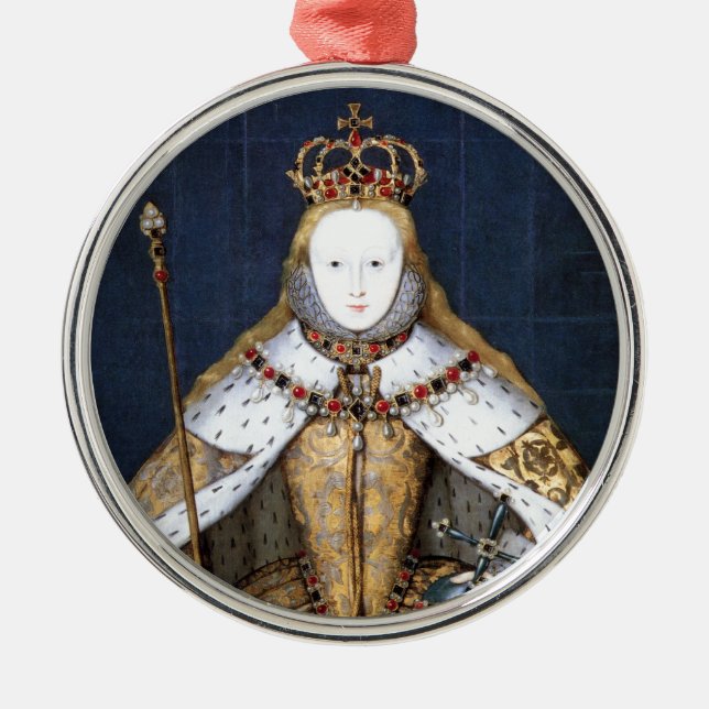 Königin Elizabeth I: Krönung Silbernes Ornament (Vorne)