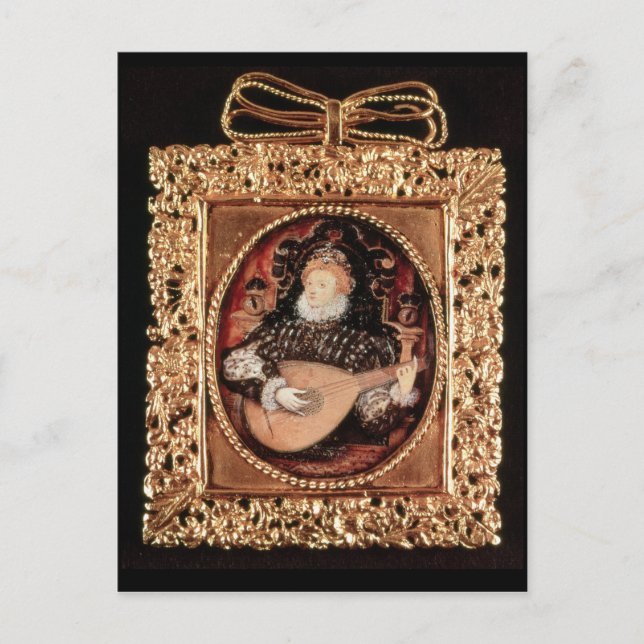 Königin Elizabeth I. spielt Laute Postkarte (Vorderseite)