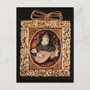 Königin Elizabeth I. spielt Laute Postkarte