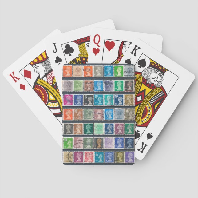 Königin Elizabeth II Endgültige Briefmarke Spielkarten (Rückseite)