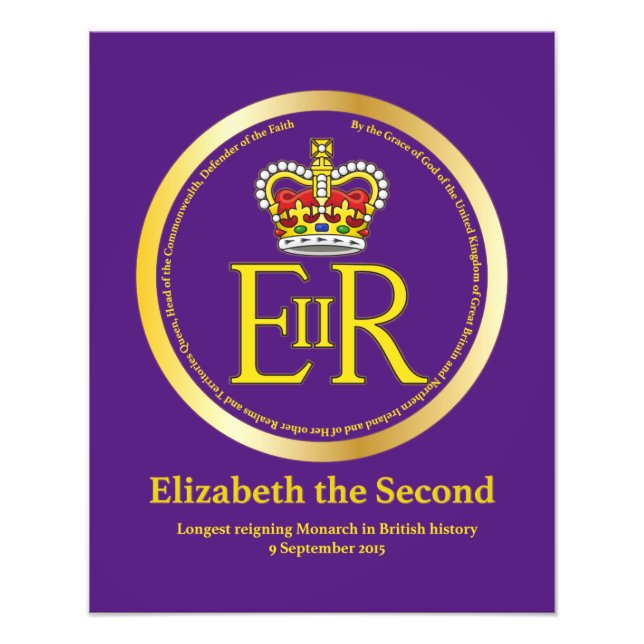 Königin Elizabeth II Reign Fotodruck (Vorne)